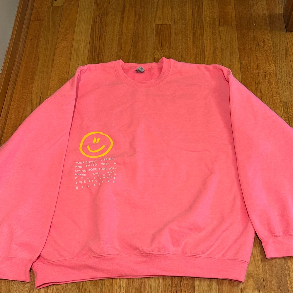 Women’s 2XL Hot Neon Pink Sweatshirt Proverbs 23:18 Bible